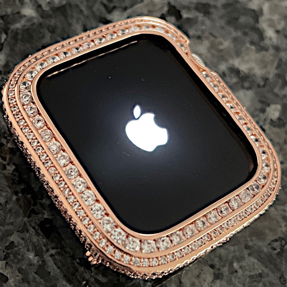 Brand new Apple Watch case in Rose gold and lab diamonds